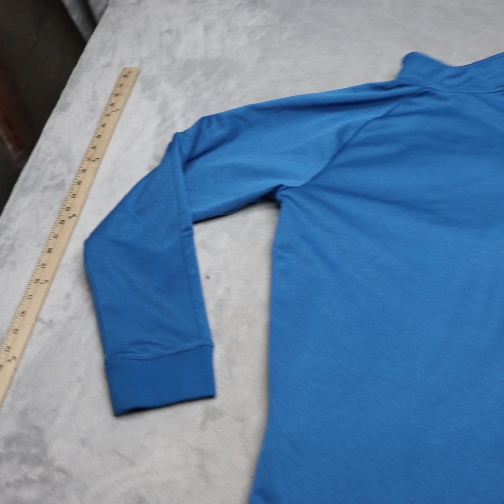 North Face Sweatshirt Mens Large Blue Pioneer Peak 1/4 Zip Pullover Fleece Light